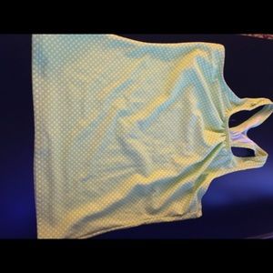 Green pokadot two piece bathing suit